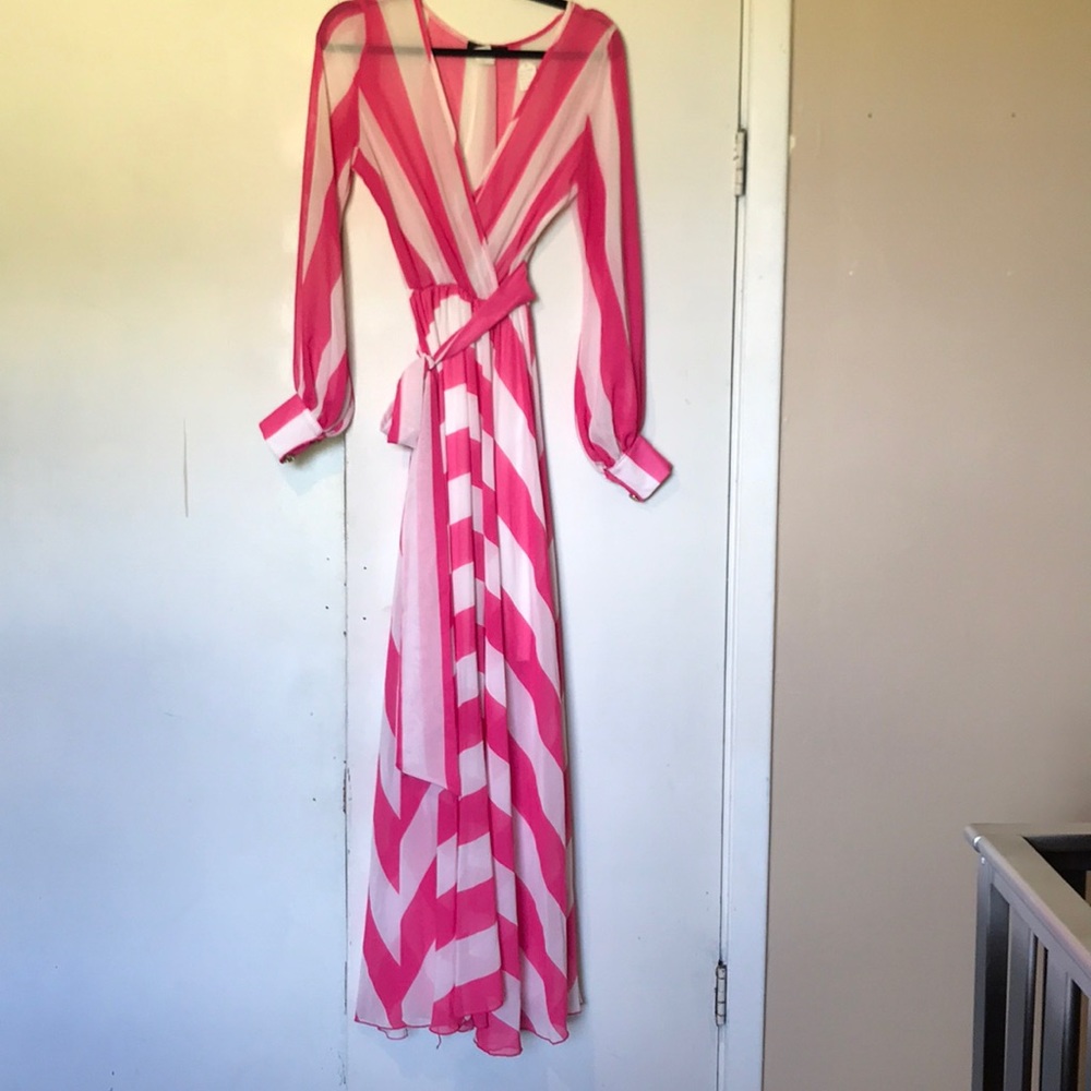 Pink and white stripped Gone with the wind Dress